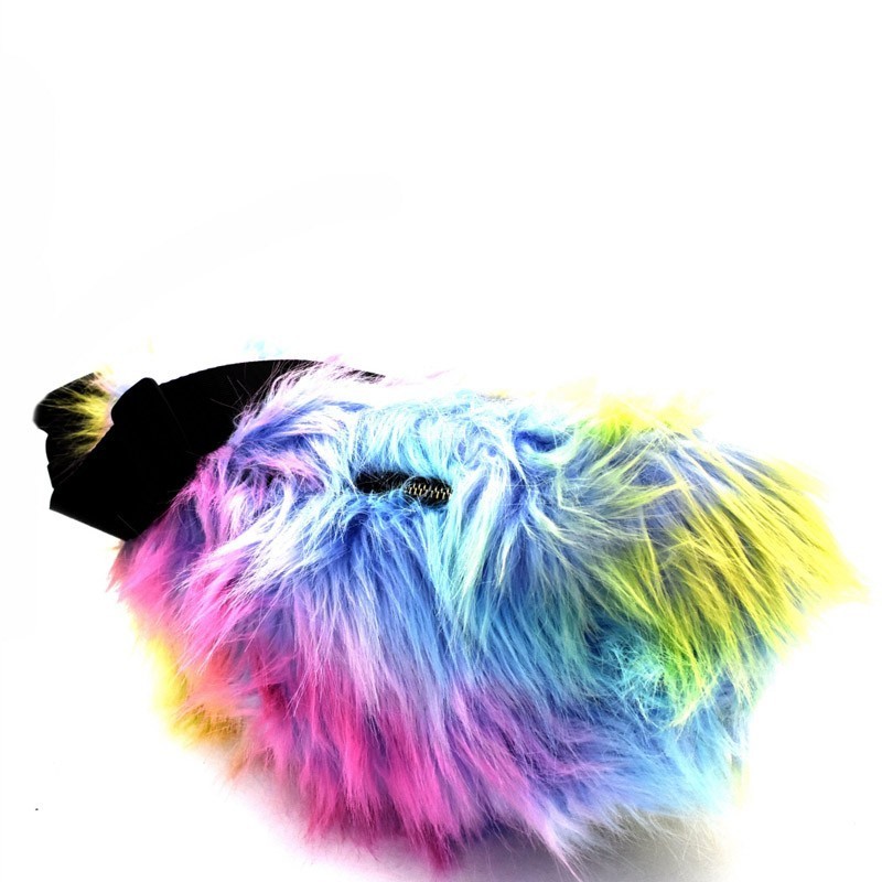 Multi Color Faux Fur Oversized Fanny Pack MH PB7111 Fashion Handbags 